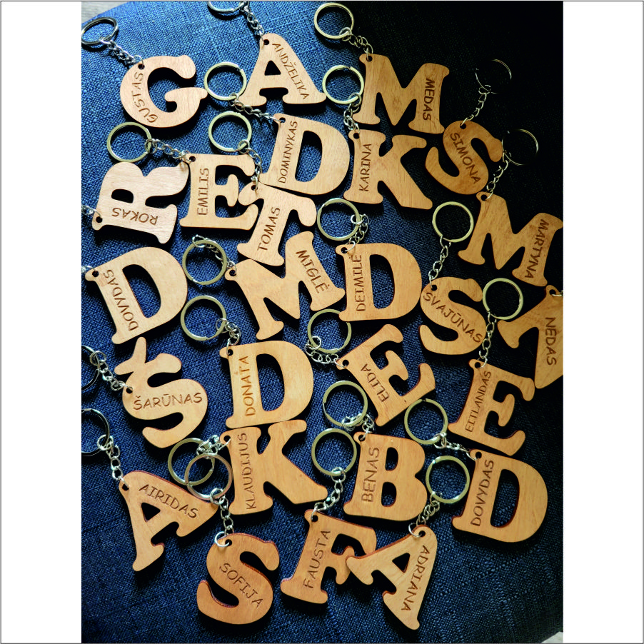 Raktų pakabukas Raidė